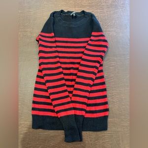 Express Red and Blue Striped Sweater